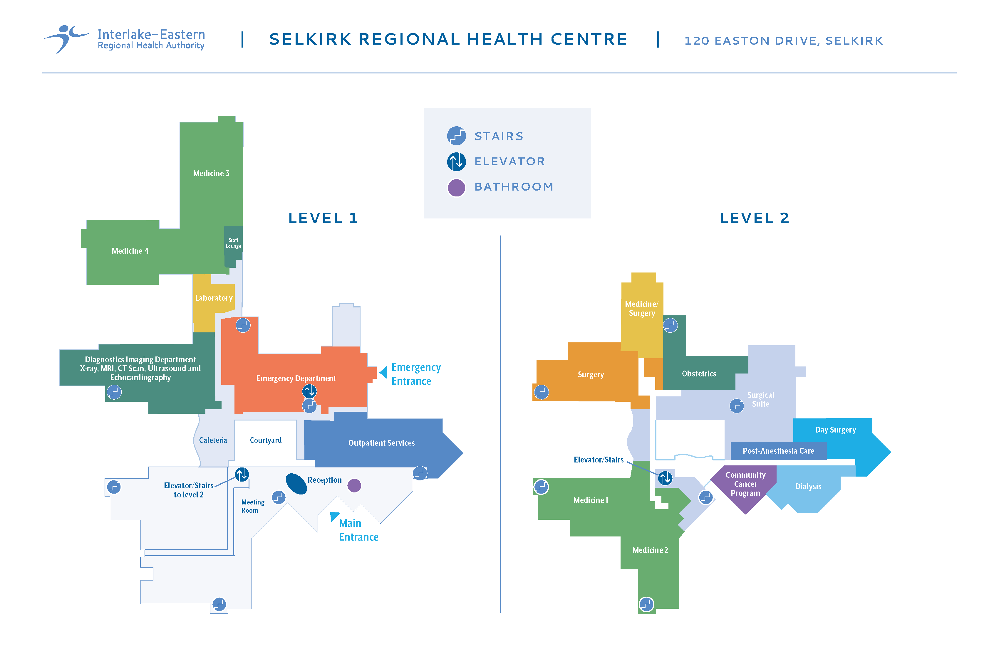 SRHC Map with new inpatient unit level 1 and 2